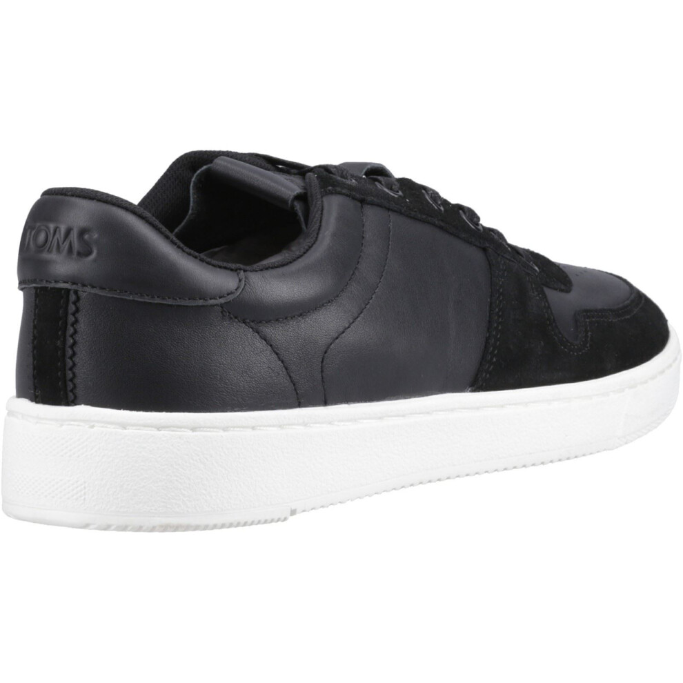 (Black, 7 (Adults')) TOMS TRVL Lite Court Leather Men's Black Trainers