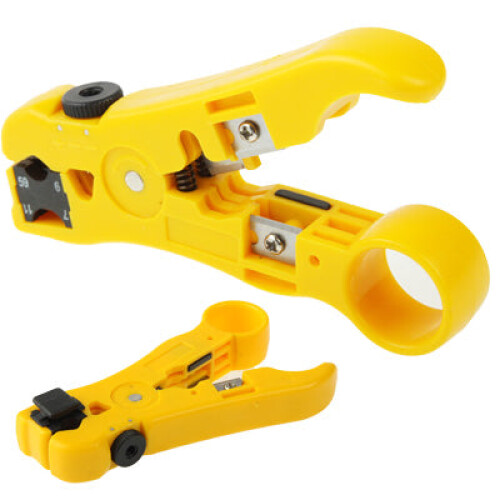 Multi-function Coaxial Cable / Network Cable / Phone Line / Flat Cable Stripper(Yellow) 2