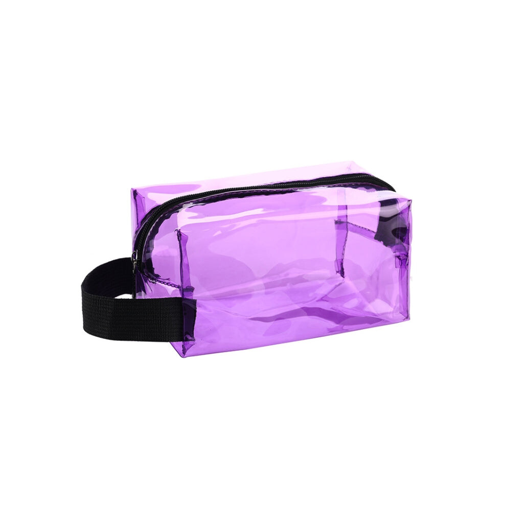 Daily Deal Offers Purple Handbag Pvc Dazzling Waterproof Cosmetic Bag Toiletry Bag(Purple)