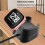 For Fitbit Versa 2 Charger Charging Dock Base Stand Holder with 1m Charging Cable(Black) 10
