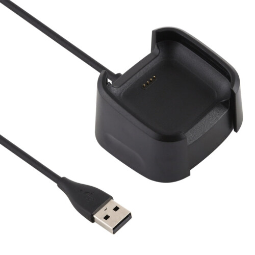 For Fitbit Versa 2 Charger Charging Dock Base Stand Holder with 1m Charging Cable(Black) 2
