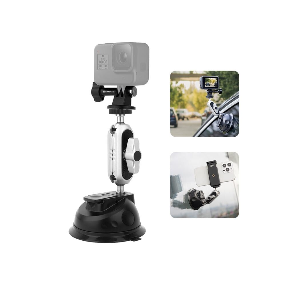 Puluz Car Suction Cup Arm Mount With Phone Clamp & Mount Adapter & Long Screw 740441827698
