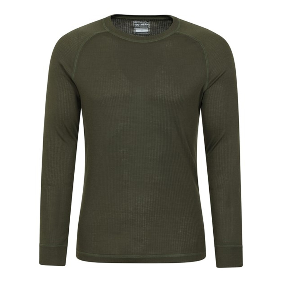 Mountain Warehouse Men's Green Talus Round Neck Long-Sleeved Thermal Top