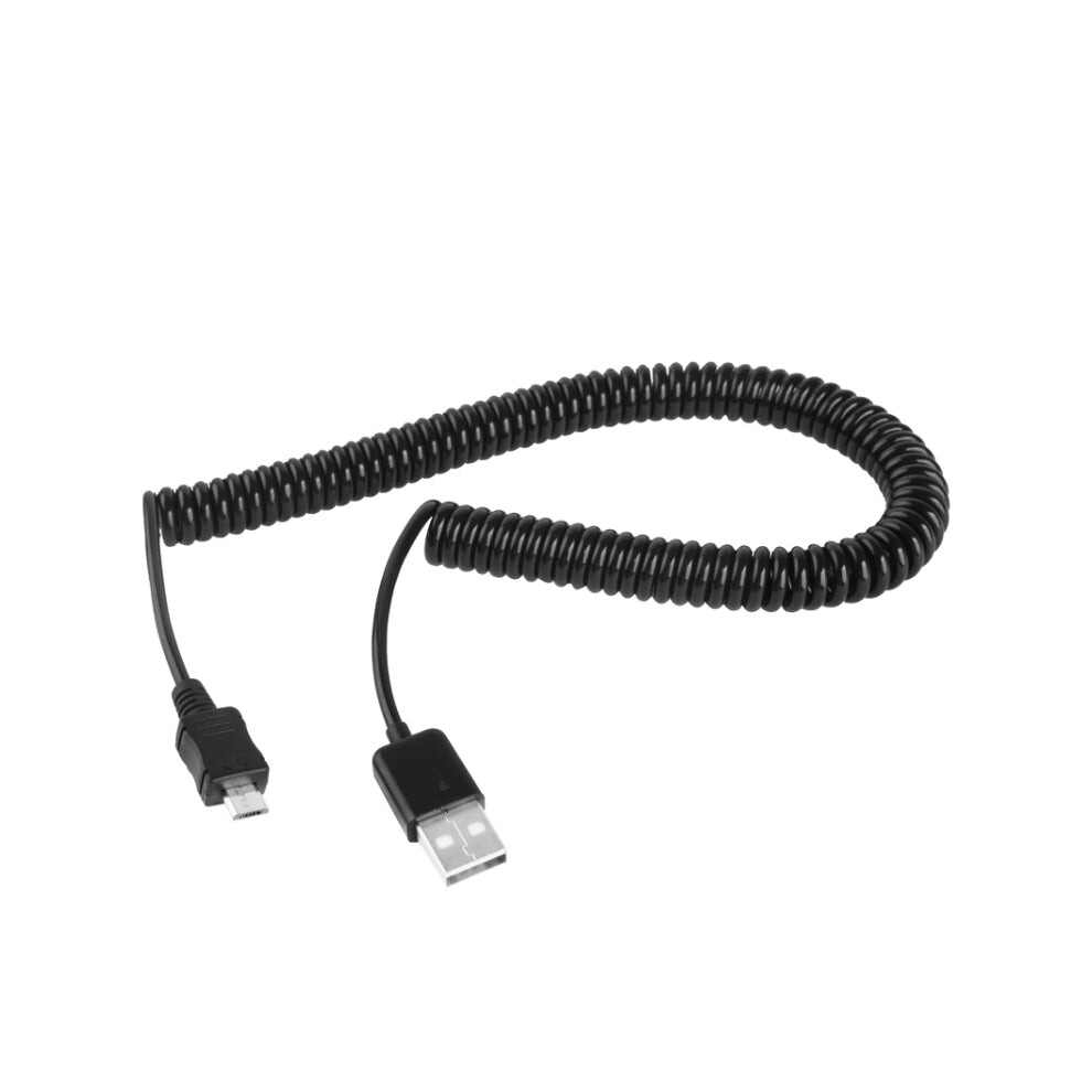 2M Micro Usb Data Sync Charging Coiled Cable / Spring Cable(Black) Black 740390298211
