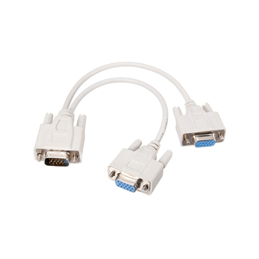 Vga Svga Hdb15 Male To 2 Female Splitter Cable 740390297993