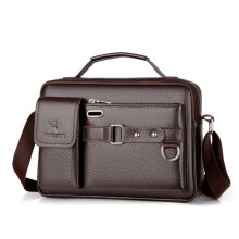WEIXIER D235 Mannen Schoudertas Draagbare PU lederen handtas (Litchi textuur bruin)