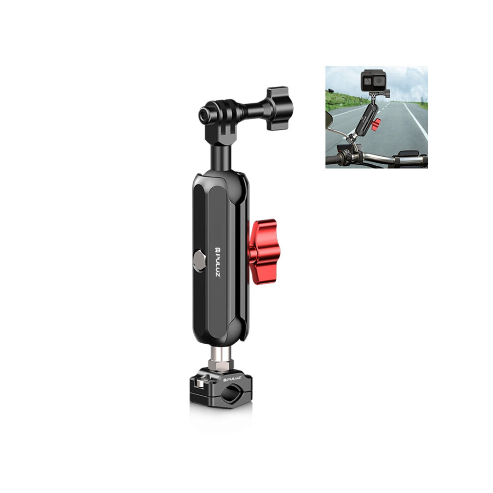 Puluz Motorcycle Rearview Small Clamp Cnc Metal Magic Arm Rod Mount (Black) Black 740390245697