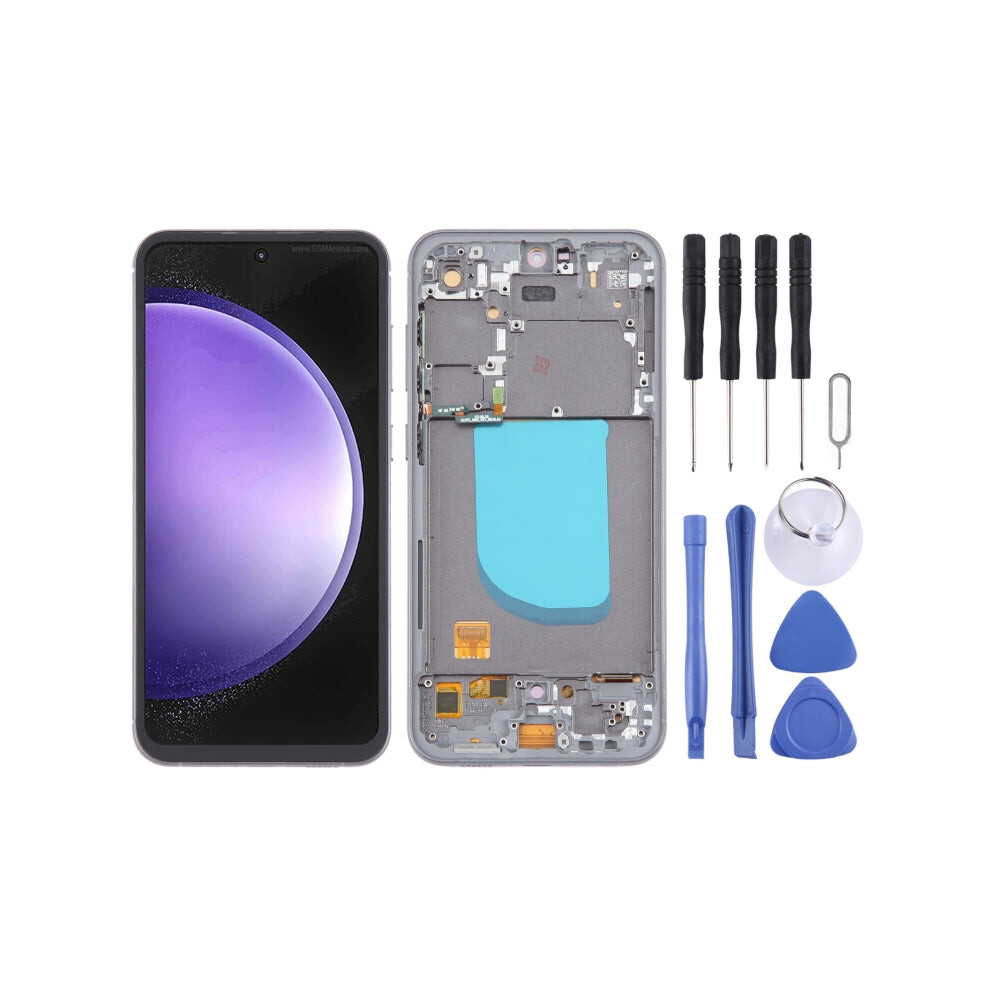 For Samsung Galaxy S23 FE SM-S711B 6.43 inch OLED LCD Screen Digitizer Full Assembly with Frame (Black)