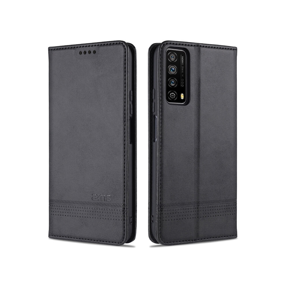 For Huawei P Smart 2021 Azns Magnetic Calf Texture Horizontal Flip Leather Case With Card Slots & Holder & Wallet(Black) Black 740390256990