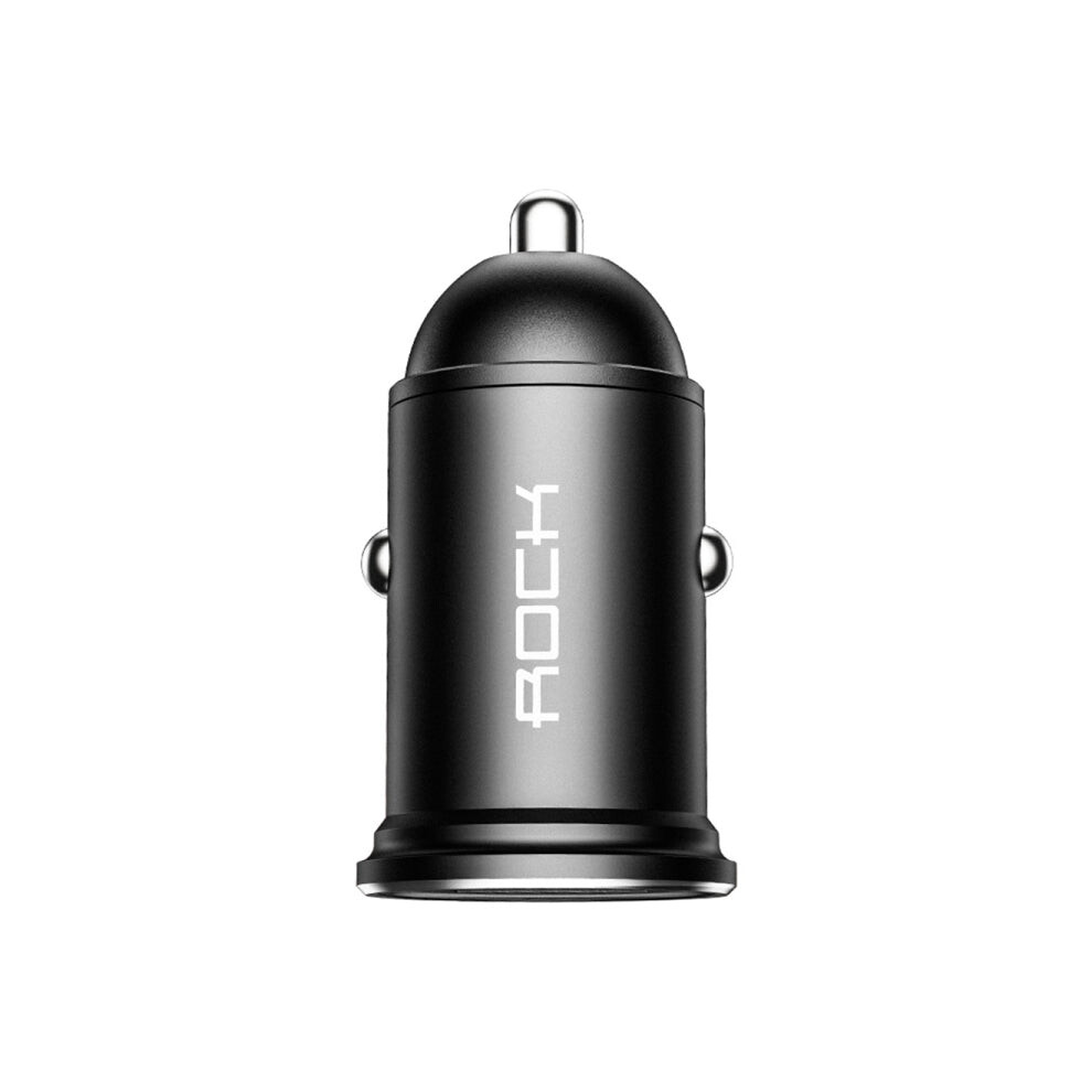 Rock H11 4.8A 24W Mini Dual Usb Car Charger(Black) Black 740390255016