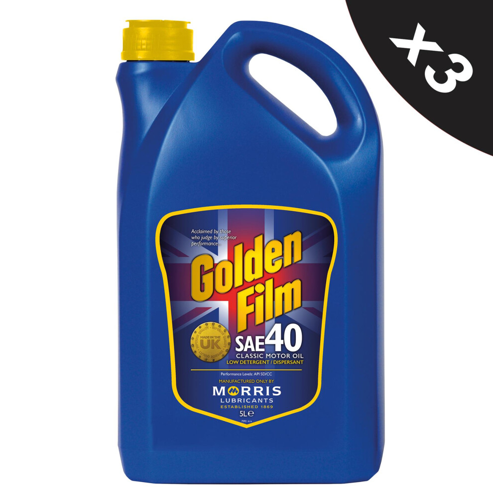 Morris Sae 40 Classic Motor Oil Low Detergent / Dispersant Lubricant 3X5l 5056820509891