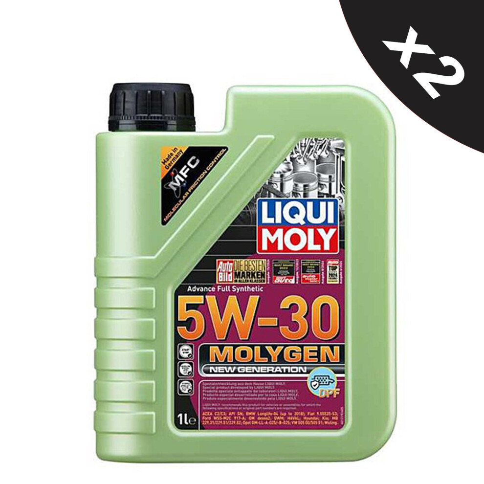 5W30 Synthetic Engine Oil DPF BMW AUDI PORSCHE Liqui Moly Molygen 2x1L