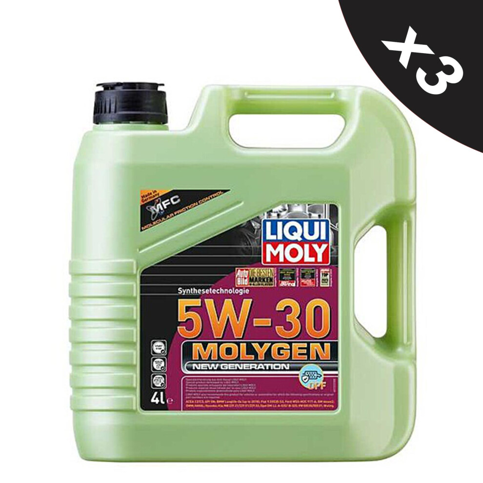 5W30 Synthetic Engine Oil DPF BMW AUDI PORSCHE Liqui Moly Molygen 3x4L