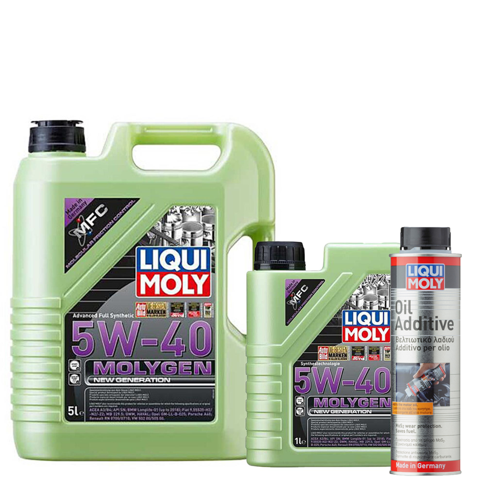 Liqui Moly MOLYGEN 5W40 ACEA A3/B4 VW BMW AUDI PORSCHE 6L+ Oil Additive 300ml