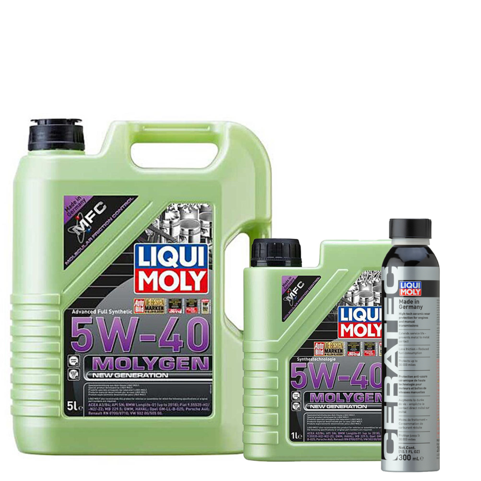 Liqui Moly MOLYGEN 5W40 ACEA A3/B4 VW BMW AUDI PORSCHE 6L+ CERA TEC - 300ml