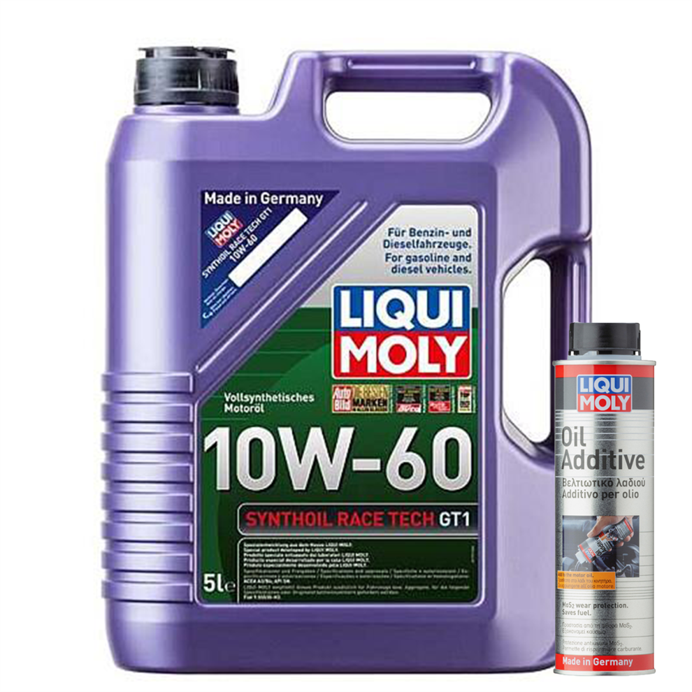 LIQUI MOLY SYNTHOIL RACE TECH GT1 10W-60 5L  + Oil Additive 300ml