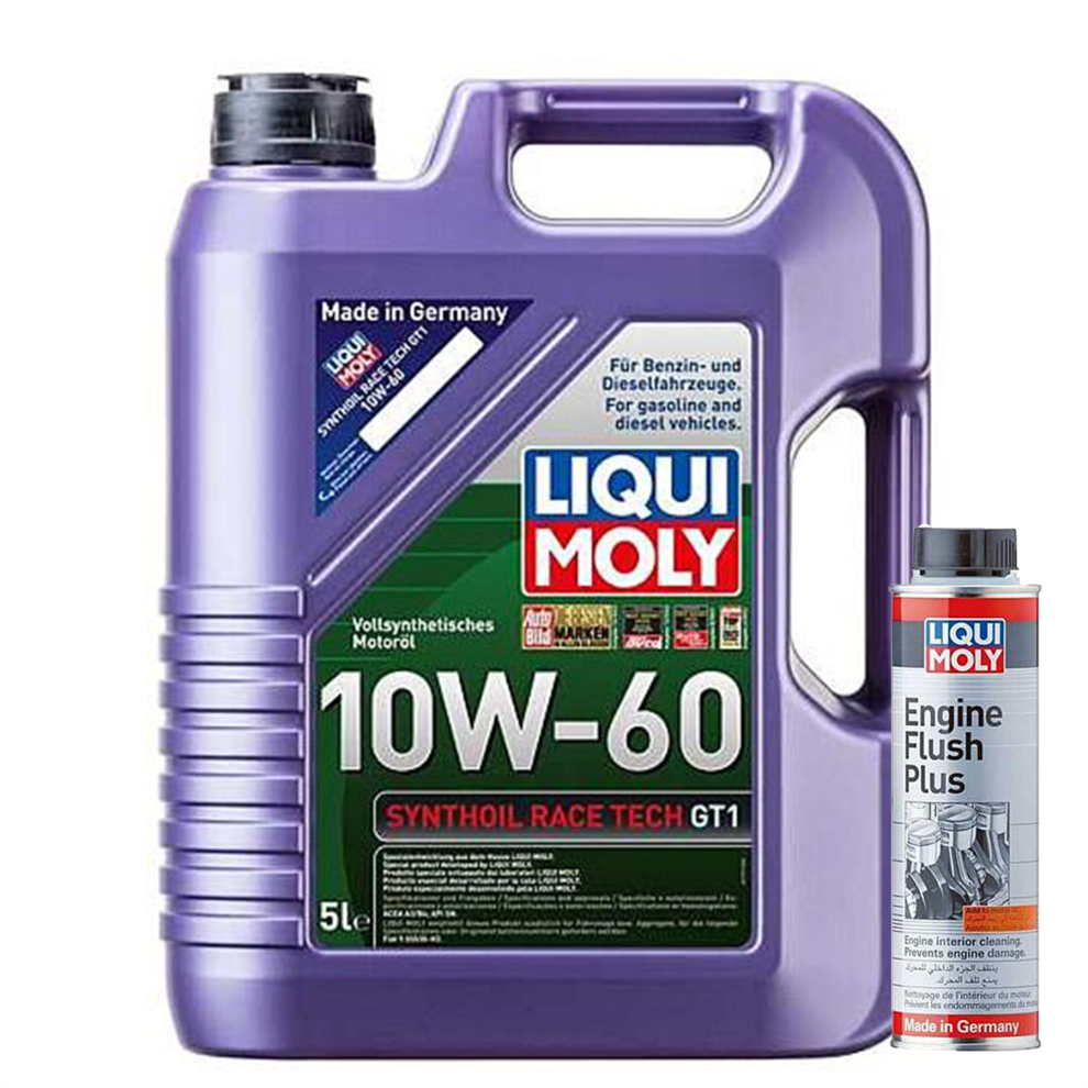 LIQUI MOLY SYNTHOIL RACE TECH GT1 10W-60 5L  + ENGINE FLUSH PLUS - 300ml