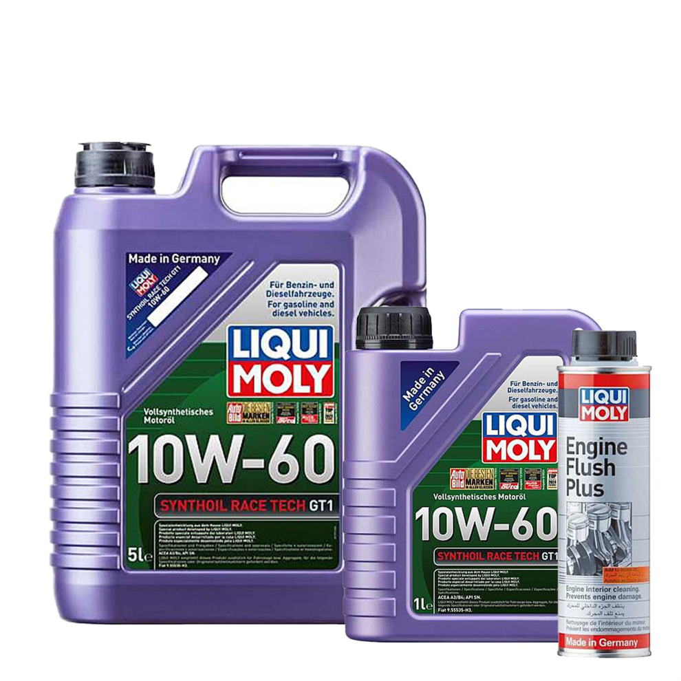 LIQUI MOLY SYNTHOIL RACE TECH GT1 10W-60 6L  + ENGINE FLUSH PLUS - 300ml