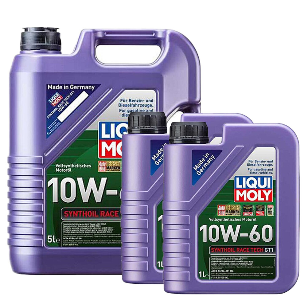 Liqui Moly 10W-60 Fully Synthetic Engine Oil Synthoil Race Tech GT1 7L LM-8909+LM-8908x2