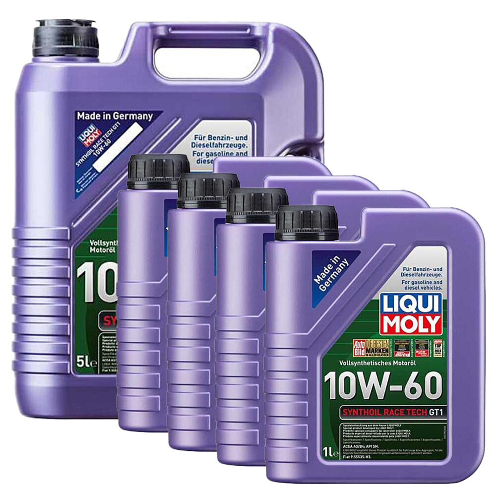 Liqui Moly 10W-60 Fully Synthetic Engine Oil Synthoil Race Tech Gt1 9L