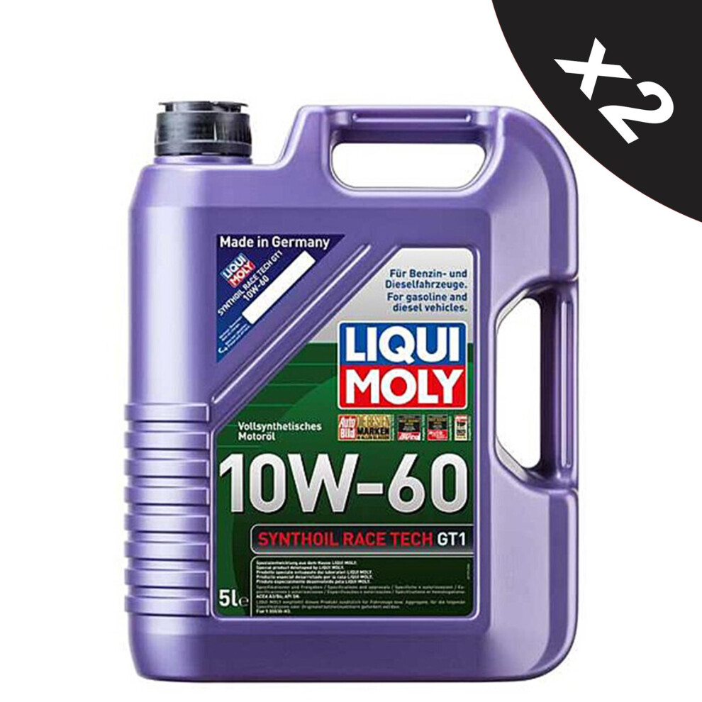 Liqui Moly 10W-60 Fully Synthetic Engine Oil Synthoil Race Tech Gt1 2x5L