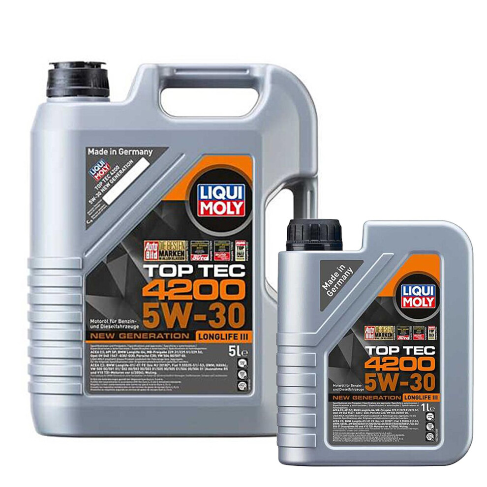 Liqui Moly 5W30 Fully Synthetic Engine Oil Top Tec 504 / 507 Longlife 3 6L 5056820519616