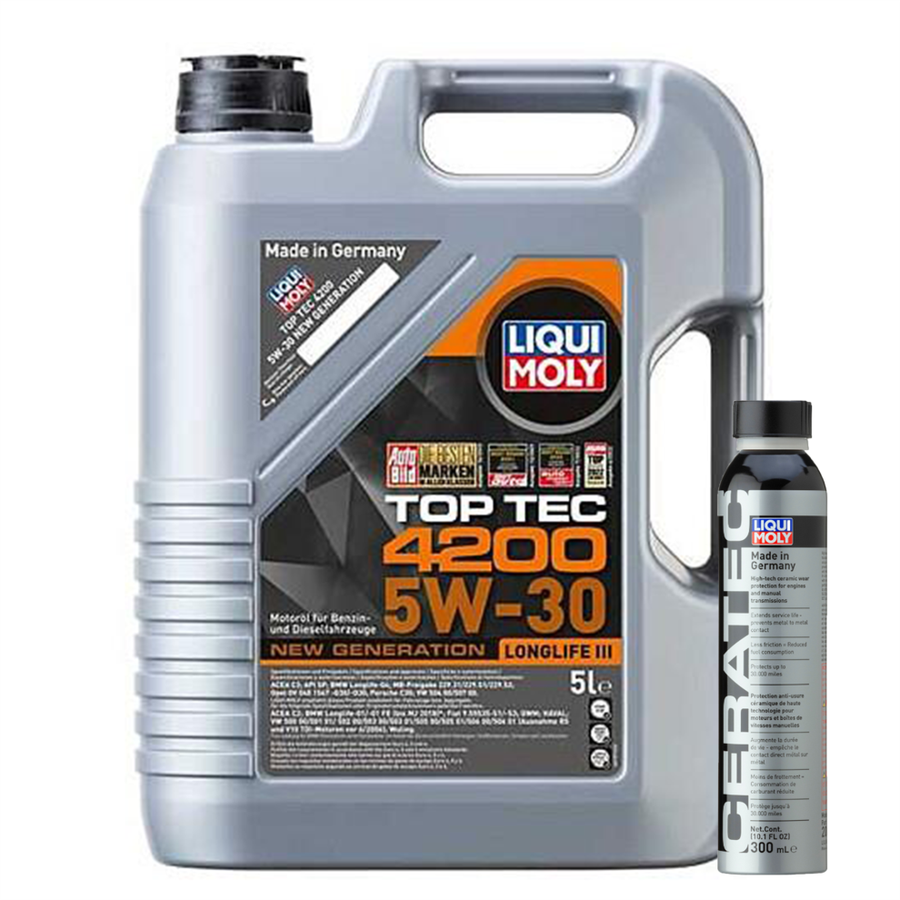 5L 5W30 Liqui Moly Top Tec 4200 Bmw Ll Porsche 8973 + Cera Tec - 300Ml 5056820519593