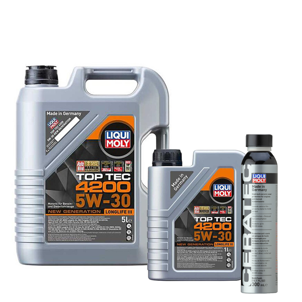 6L 5W30 Liqui Moly Top Tec 4200 BMW LL PORSCHE 8973 + CERA TEC - 300ml