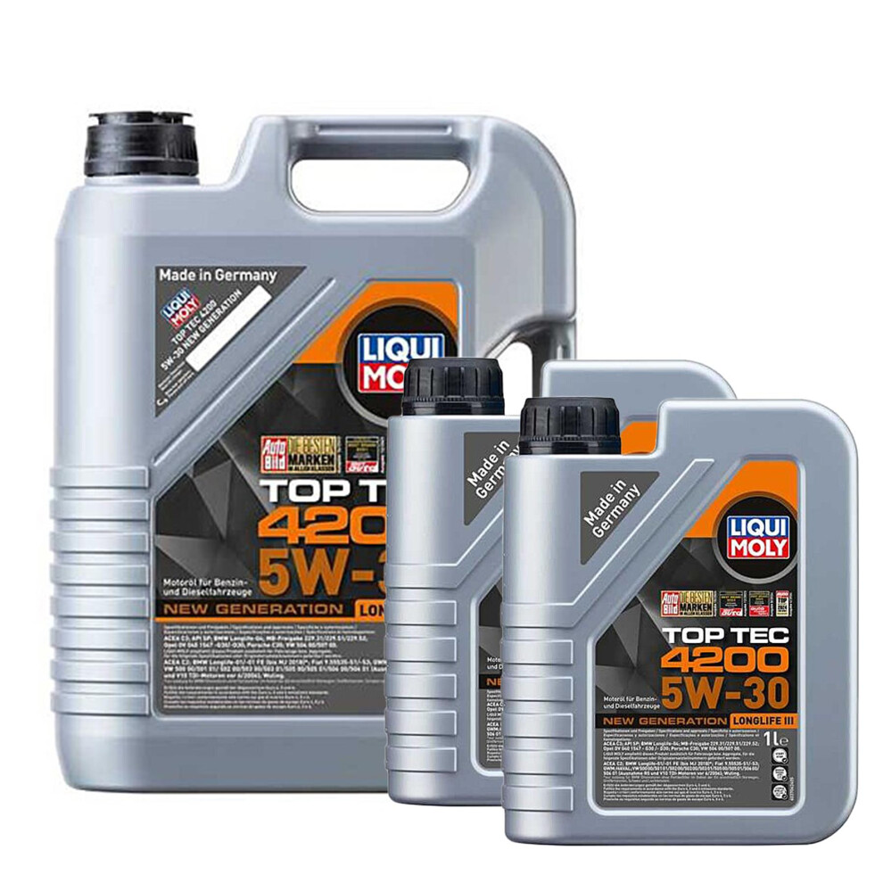 Liqui Moly 5W30 Fully Synthetic Engine Oil Top Tec 504 / 507 Longlife 3 7L 5056820513812