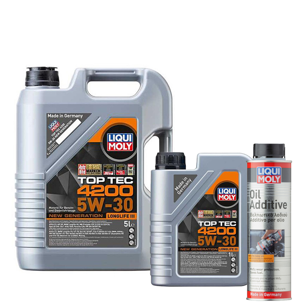 6L 5W30 Liqui Moly Top Tec 4200 BMW LL PORSCHE 8973  + Oil Additive 300ml