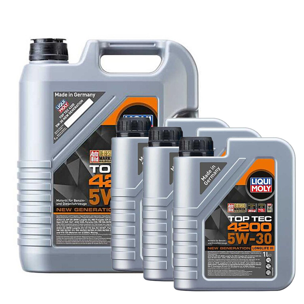 Liqui Moly 5W30 Fully Synthetic Engine Oil Top Tec 504 / 507 Longlife 3 8L