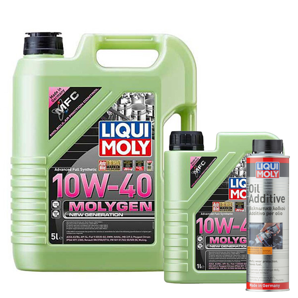 LIQUI MOLY - MOLYGEN NEW GENERATION 10W-40 - 6L + Oil Additive 300ml