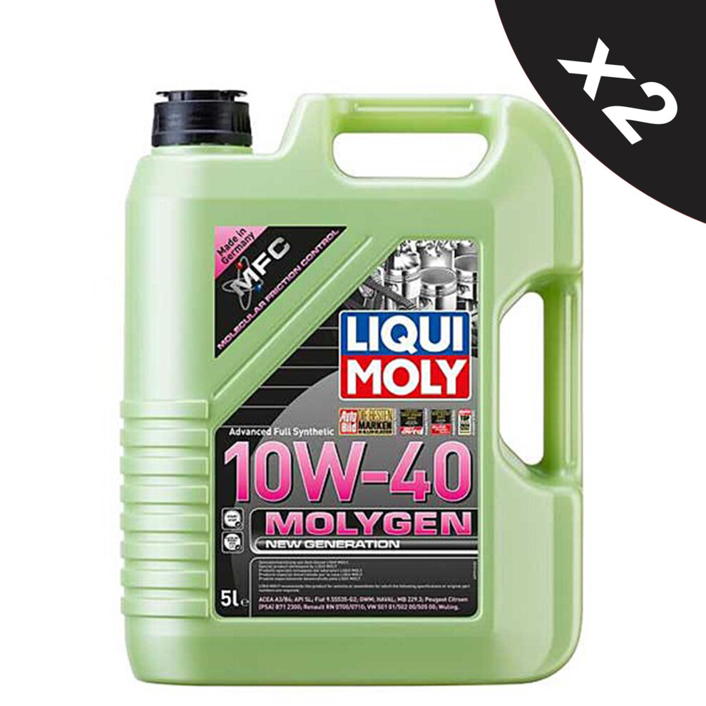 Liqui Moly Molygen Fully Synthetic High Performance 10W40 Engine Oil 2x5L