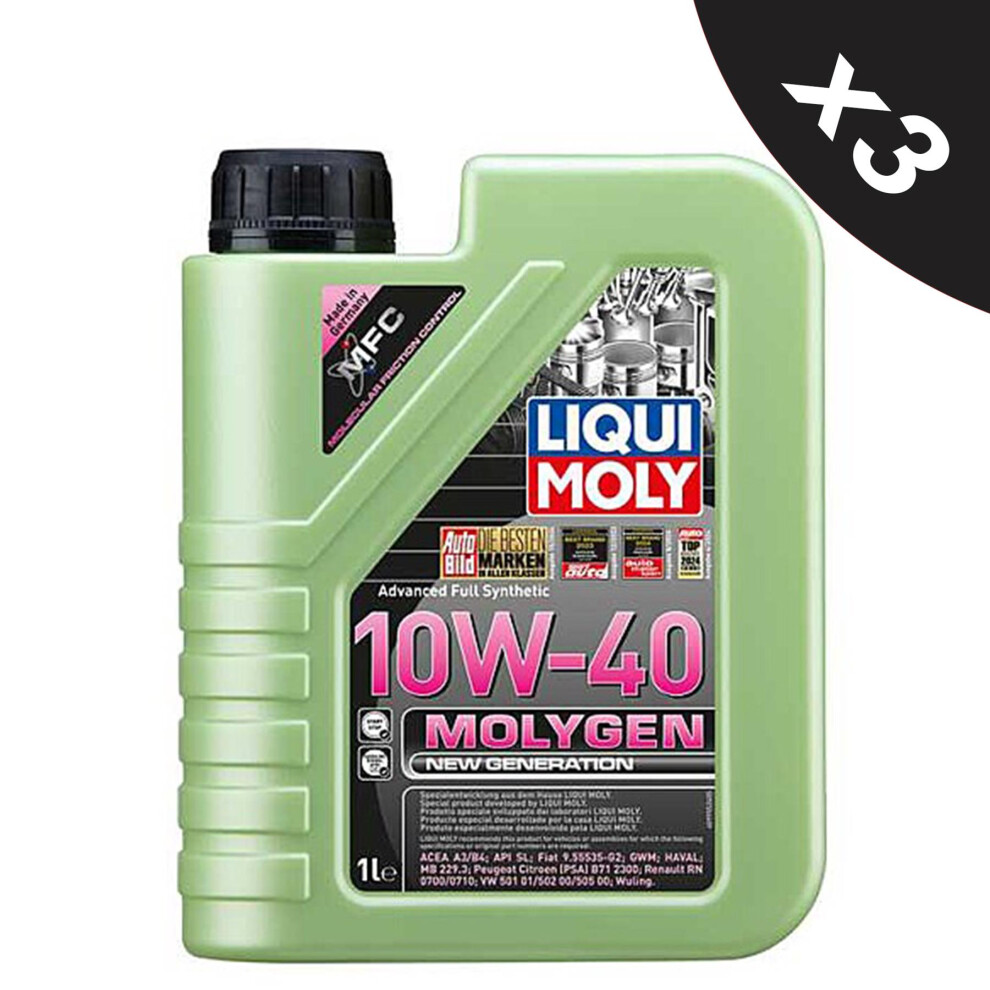 Liqui Moly Molygen Fully Synthetic High Performance 10W40 Engine Oil  3x1L