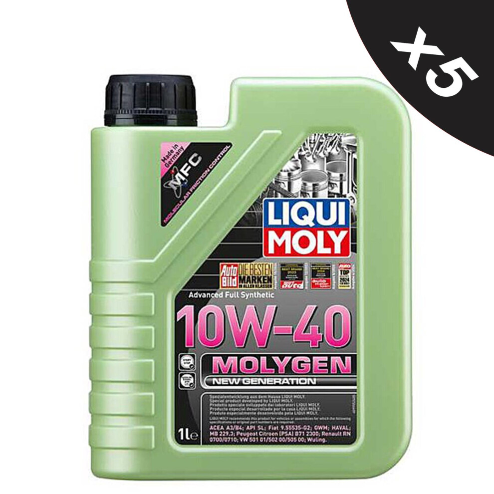 Liqui Moly Molygen Fully Synthetic High Performance 10W40 Engine Oil  5x1L