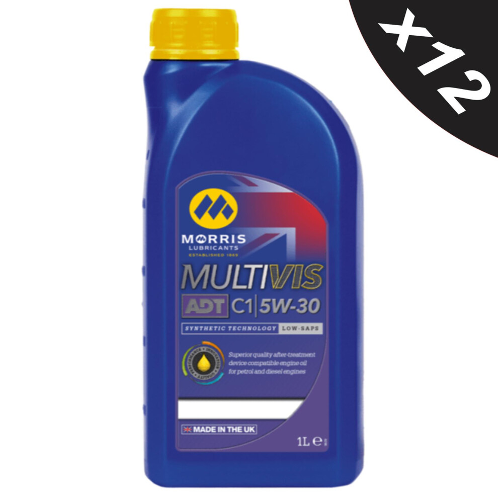 12X1l Morris 5W30 Fully Synthetic Engine Oil Low Saps Acea C1, Stjlr.03.5005 5056820514192