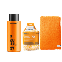 McLaren Wash & Wax 500ml + Microfibre Wash Mitt + Luxury Micro Fiber Cloth