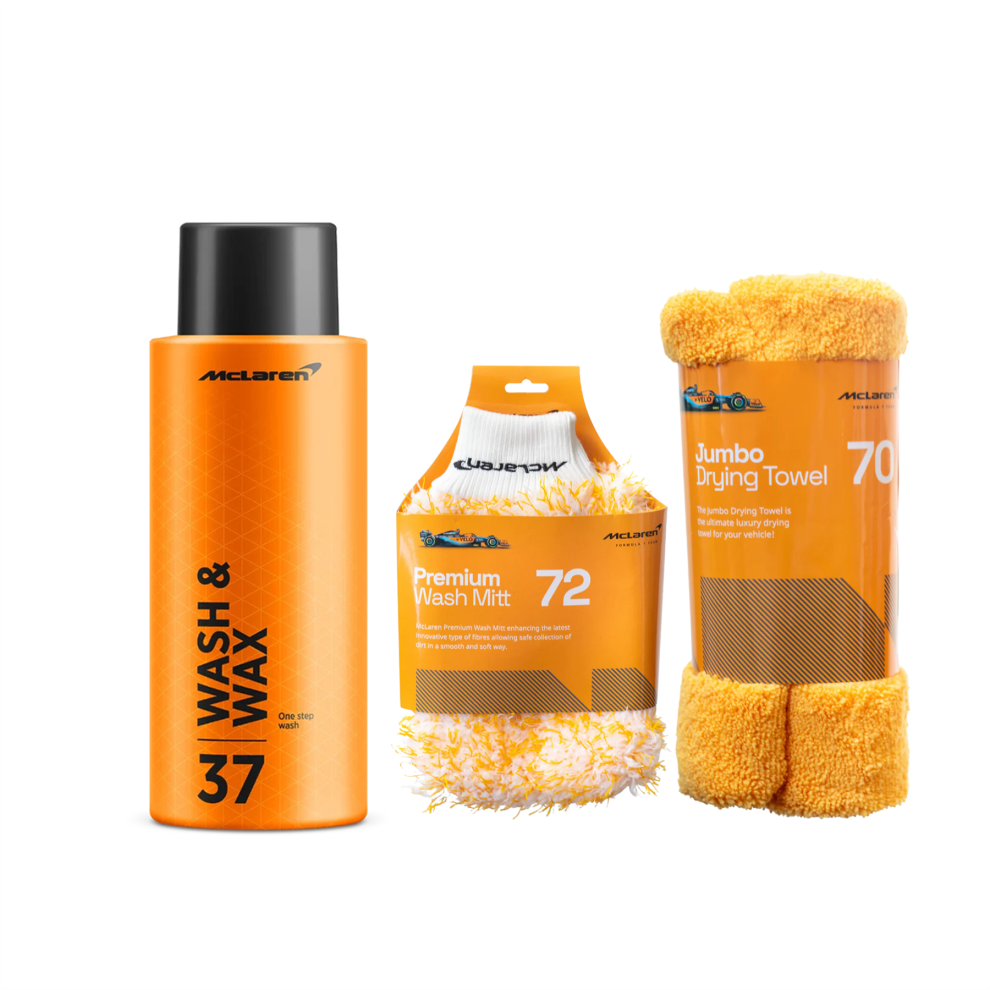 Mclaren Wash & Wax 500Ml + Microfibre Wash Mitt + Jumbo Drying Towel 5056820520094