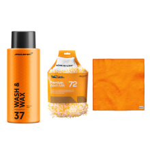 McLaren 500ml Wash & Wax + Microfibre Wash Mitt + Standard Micro Fiber Cloth