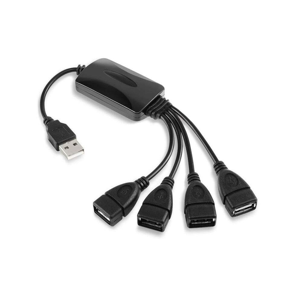 Universal 4 Ports Usb 2.0 480Mbps High Speed Cable Hub For Pc(Black) Black 740390260850