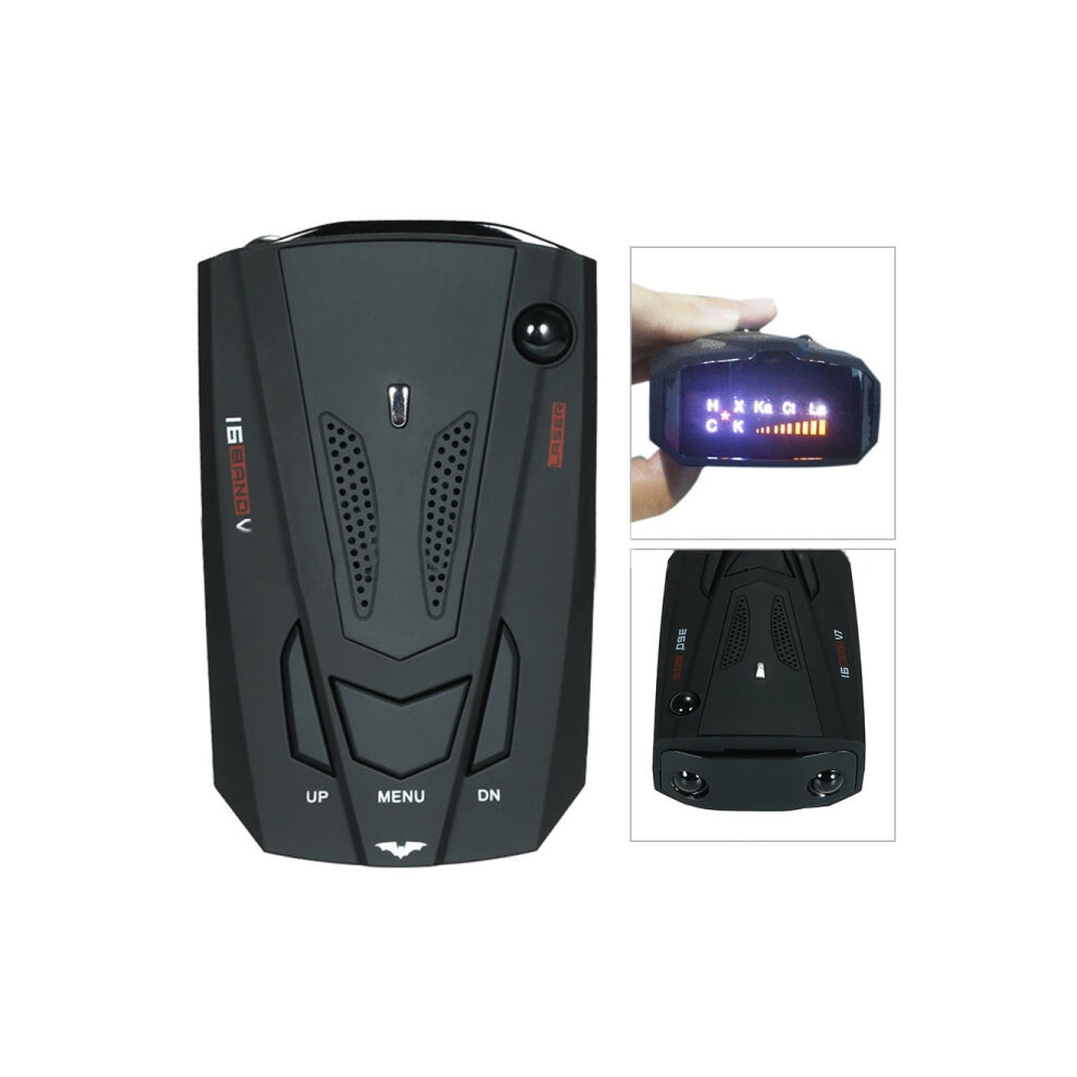 V7 Car Anti-Police Radar Detector 360 Protection Defense Laser Detection, Built-In Russian & English Voice Broadcast(Black) Black 740441808949