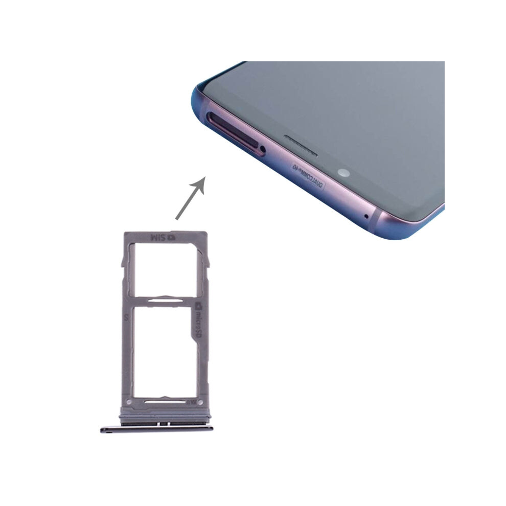 For Galaxy S9+ / S9 Sim & Micro Sd Card Tray (Black) Black 740441808994