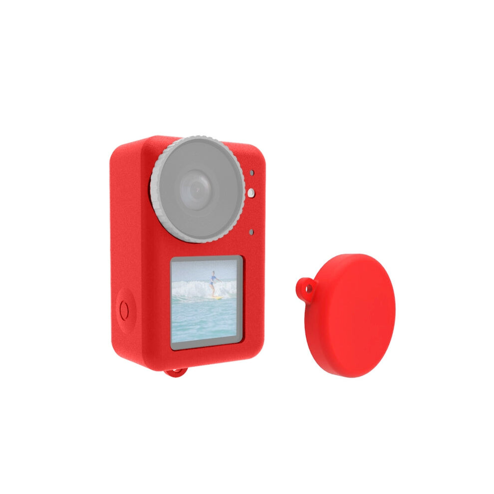 For Dji Osmo Action 5 Pro / 4 / 3 Puluz Silicone Protective Case With Lens Cap (Red) Red 740390297542