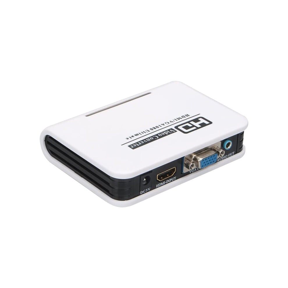 1080P Hdmi To Vga Adapter Digital To Analog Video Audio Converter Cable For Xbox 360 Ps3 Ps4 Pc Laptop Tv Box Projector(White) White 740390262939