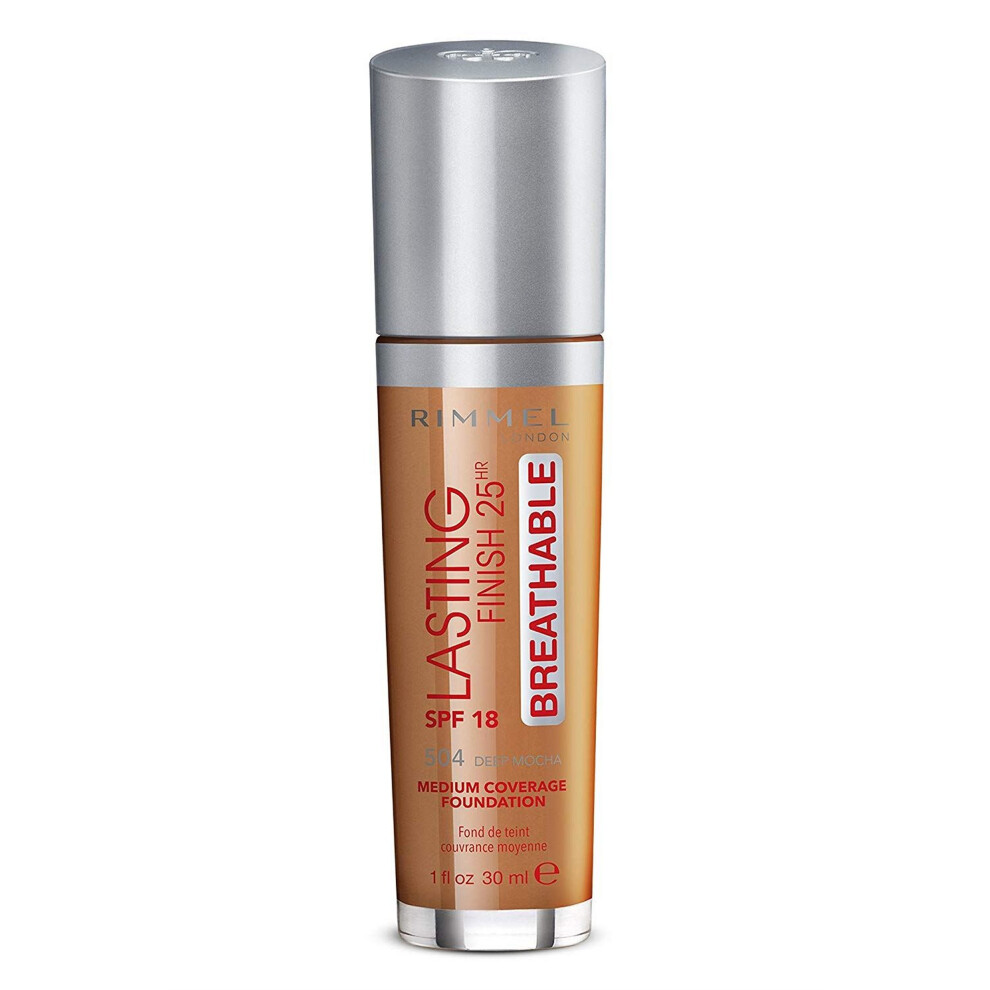 Rimmel London Lasting Finish Foundation Medium Coverage 25Hr Spf20 30Ml Deep Mocha #504