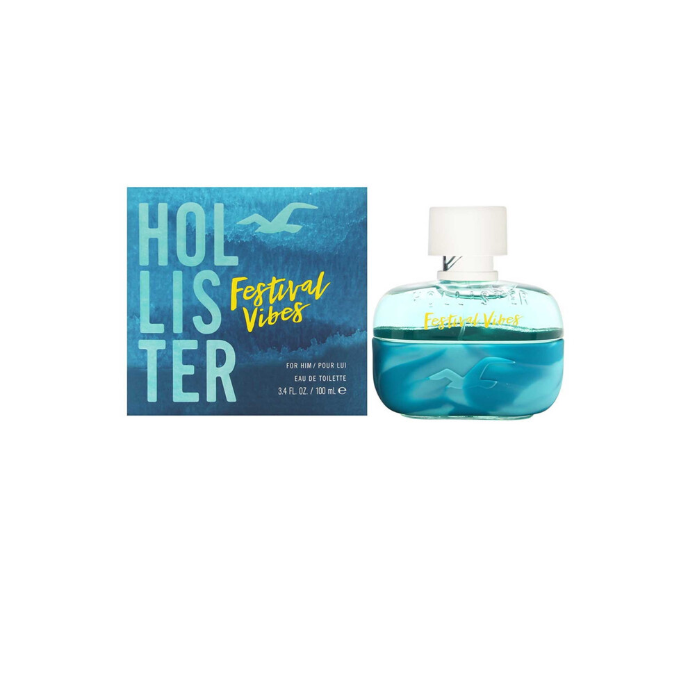 Hollister Men's Green Festival Vibes For Him Eau De Toilette Spray 100Ml - Image 8