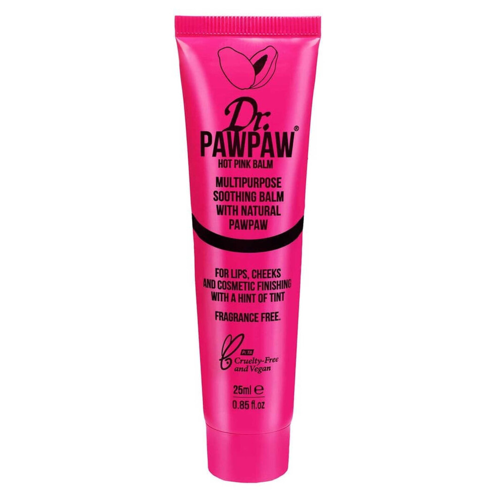 Dr Paw Paw Dr Pawpaw Hot Balm 25Ml - Multi-Use Pigmented Balm For Lips, Skin, Hair, Nails & Cuticles - Vegan, Cruelty Free, Gluten Free - 2801754 Pink