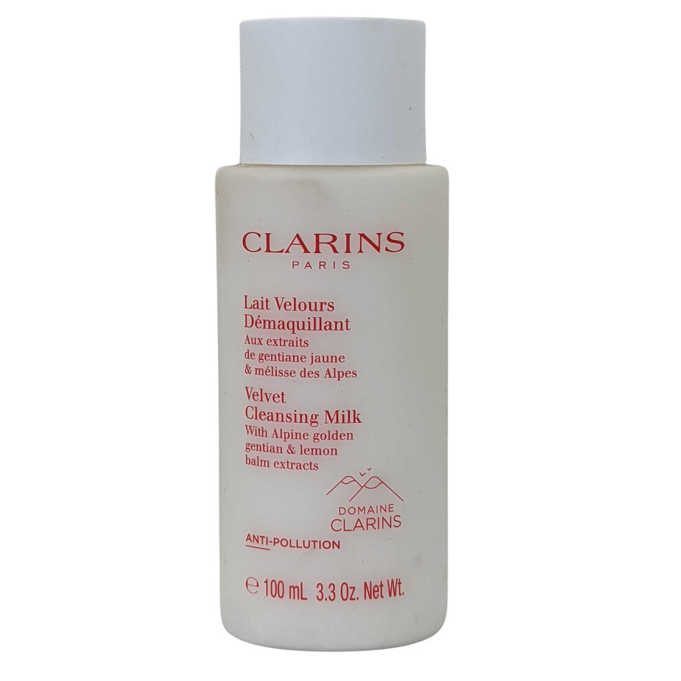 Clarins Velvet Cleansing Milk with Alpine Golden Gentian & Lemon Balm Extracts 100ml/3.3oz