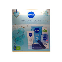 Nivea Refreshing Skincare Set - Night Cream Day Cream, Eye Makeup Remover, Wash Gel