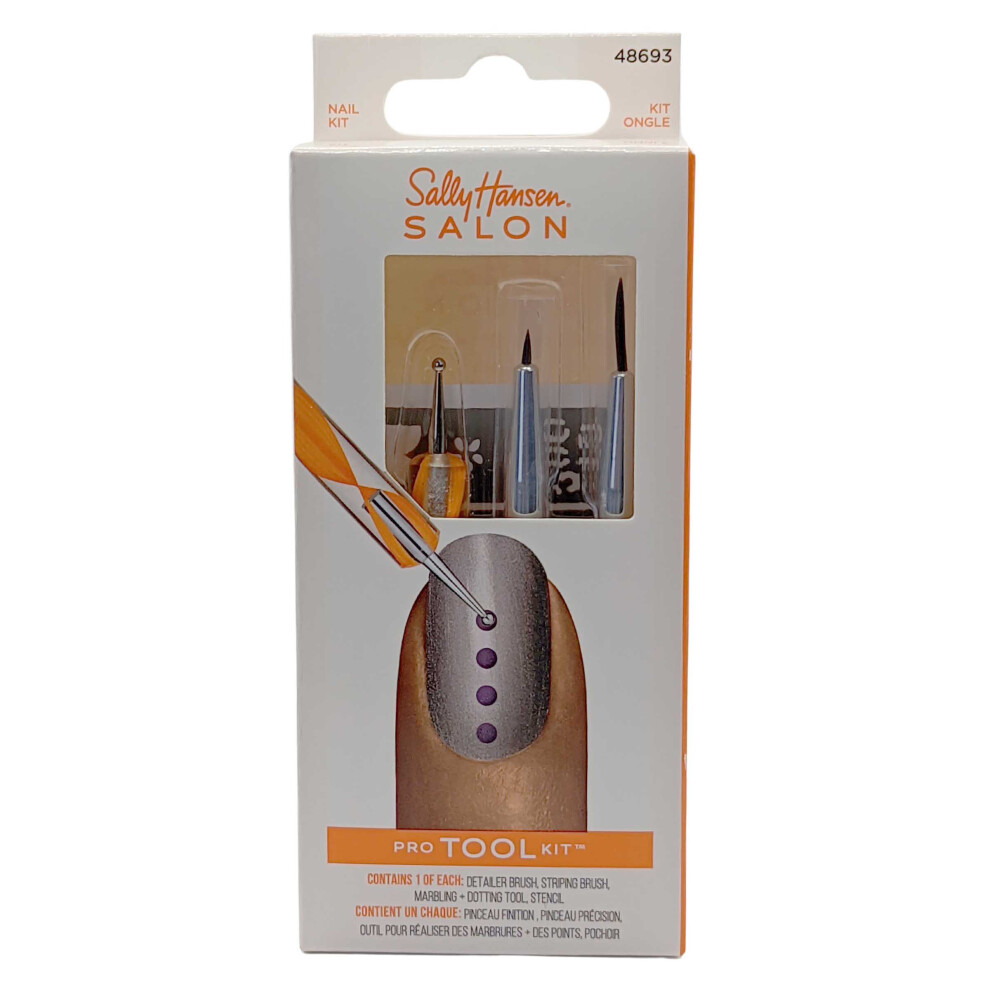 Kit d'outils professionnels pour salon de manucure Sally Hansen 0,32 oz Outils de nail art Outil de pointillage des ongles Pinceau de d   tail faci